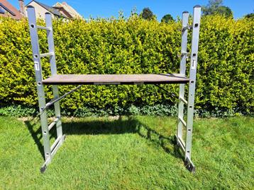 Aluminium stelling/ladder, Enlèvement ou Envoi, Utilisé, Échelle, Pliable ou rétractable/escamotable