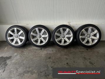 Zomerbanden set op 18" originele Turbine velgen Audi TT MK2, Pneus et Jantes, 245 mm, Véhicule de tourisme, Pneus été