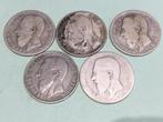 België 5 x 1 Frank Leopold II zilver, Ophalen of Verzenden, Zilver