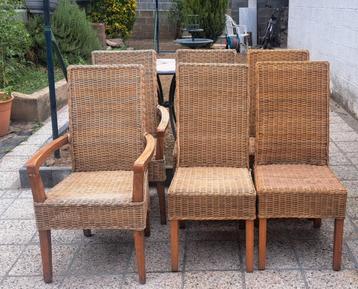 4chaises+2 fauteuils, Enlèvement, Utilisé, Rotin