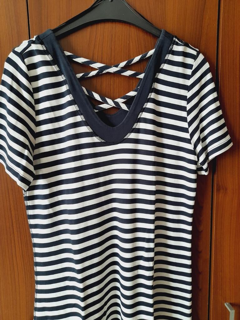 Gestreepte marine jurk, Kleding | Dames, T-shirts, Maat 42/44 (L), Ophalen