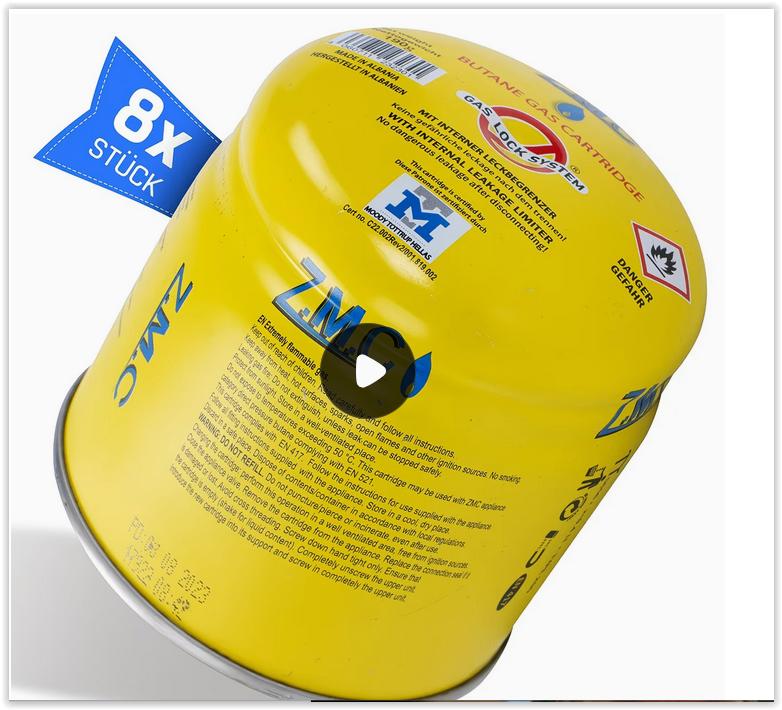 8 Cartouches de Gaz Butane 190G Type C200 EN417, Caravans en Kamperen, Ophalen of Verzenden, Nieuw