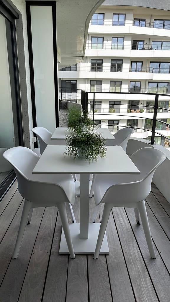 Bistro tafel aluminium wit: merk GESCOVA 70x70 op 76 hoog, Enlèvement, Aluminium