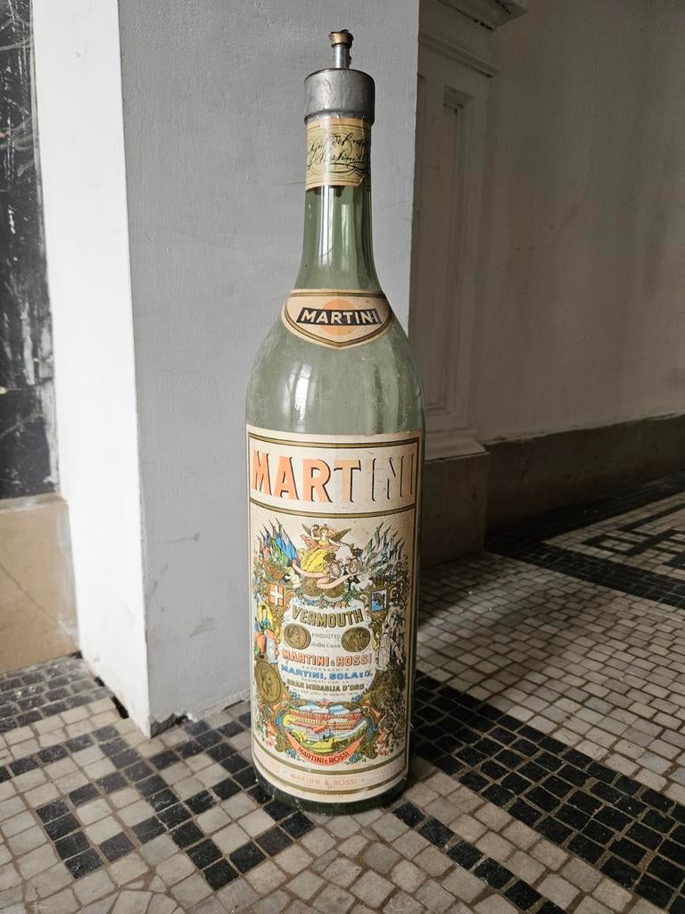Vintage grote fles Martini - uniek labeldesign, Ophalen