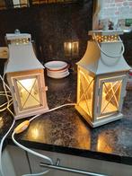 Lampe de table lanterne « Eglo» E27 60W, Enlèvement ou Envoi, Utilisé, Verre, Moins de 50 cm