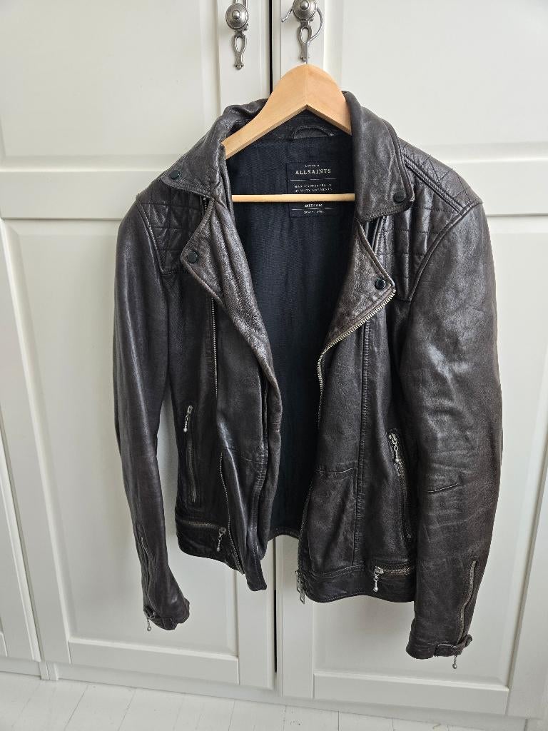 Allsaints leren jas, Enlèvement ou Envoi, Comme neuf, Taille 48/50 (M), Brun