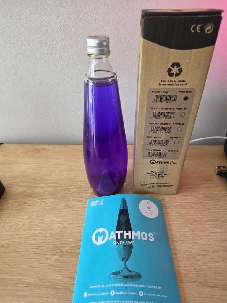 Mathmos neo lavalamp fles violet/pink, Ophalen of Verzenden