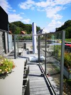 Mobile glazen windscherm met 4 panelen in aluminium, Caravans en Kamperen, Ophalen, Uittrekbaar, Zo goed als nieuw