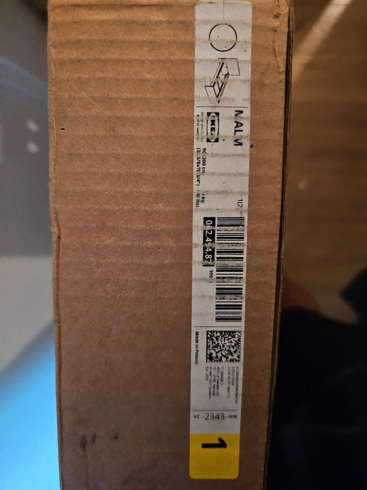 Eenpersoonsbed Malm, Huis en Inrichting, Slaapkamer | Bedden, Nieuw, Eenpersoons, 100 cm, 210 cm, Hout, Wit, Ophalen