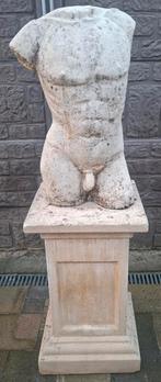 Stenen mannentorso op sokkel, Huis en Inrichting, Ophalen, Gebruikt