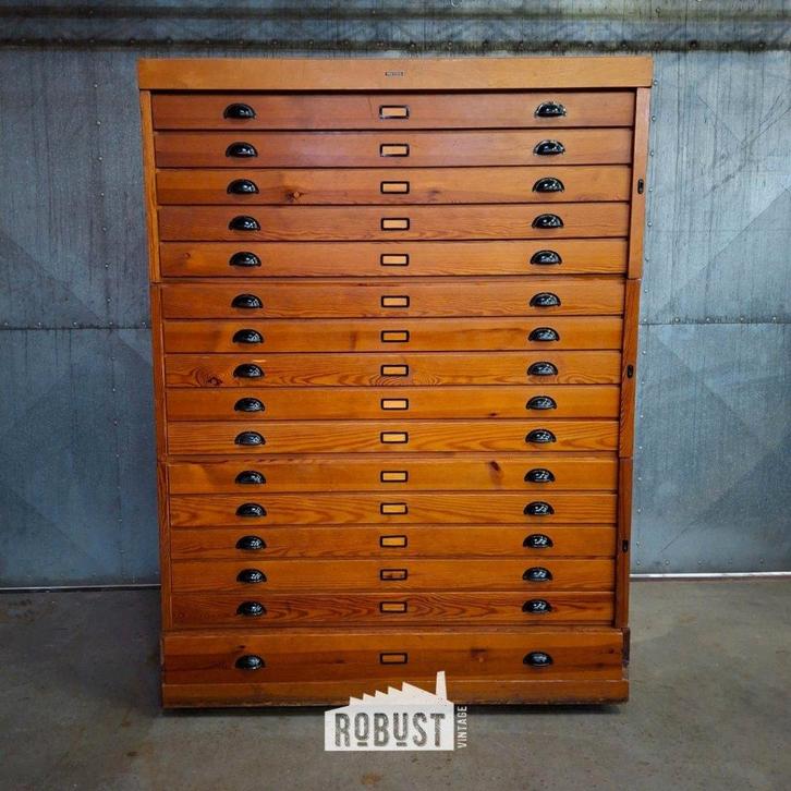 Reiss architectenkast / tekeningenkast A0 / ladekast vintage, Huis en Inrichting, Kasten | Ladekasten, Zo goed als nieuw, 150 tot 200 cm