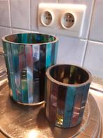 Theelichtjeshouder groot en klein, Overige materialen, Ophalen of Verzenden, Zo goed als nieuw, Groen