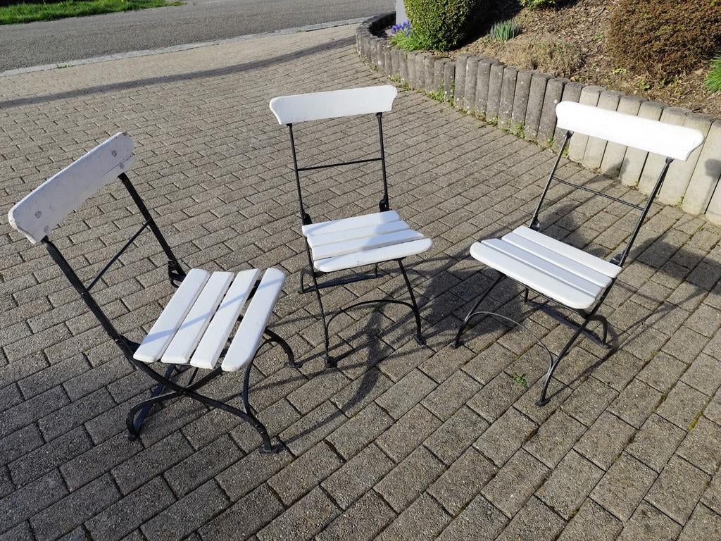 Lot de 3 chaises bistrot en bois, Ophalen of Verzenden, Hout