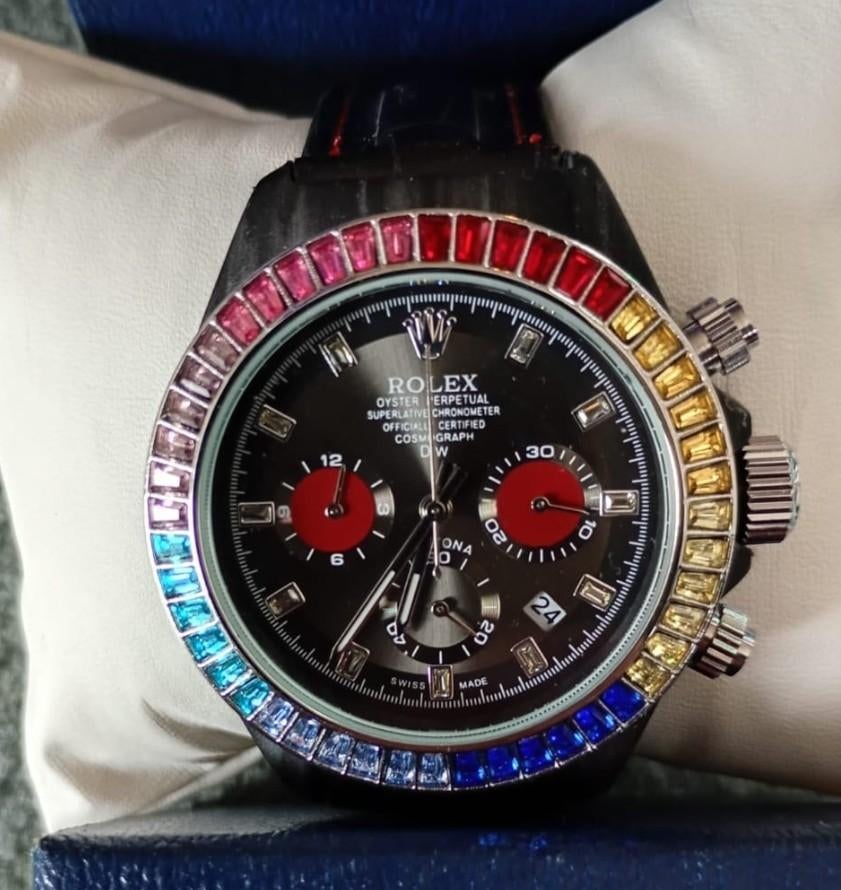 Rolex Daytona Arc-en-ciel, Bijoux, Sacs & Beauté, Montres | Hommes, Rolex, Enlèvement ou Envoi, Acier, Autres matériaux