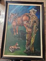 Mooi schilderij van r bogaert van belgisch kleinkunstenaar, Enlèvement