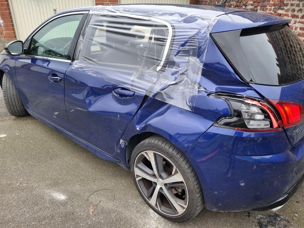 Peugeot 308 1.2 pt 130pk EAT6 171.000kms 2018, 1199 cc, Blauw, Leder en Stof, Bedrijf