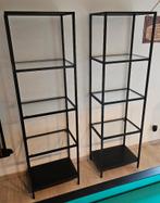 2 étagères Ikea VITTSJÖ, noir/marron/verre, 51x175 cm, Enlèvement, Comme neuf