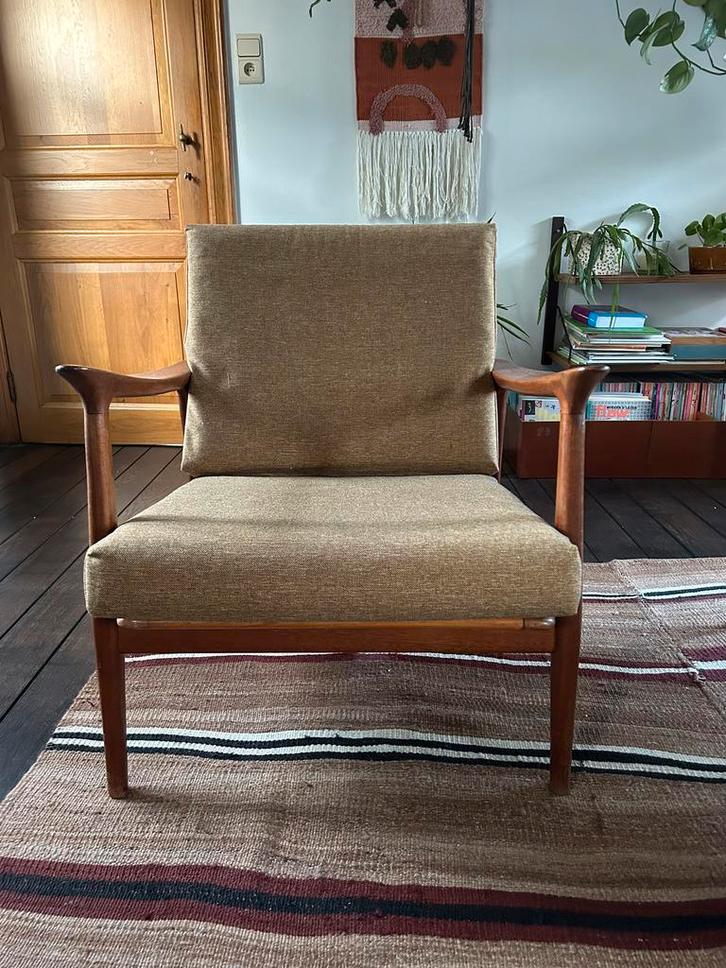 Design fauteuil “De ster gelderland”, 1 zit uit de jaren 60, Huis en Inrichting, Fauteuils, Zo goed als nieuw, Hout, Ophalen