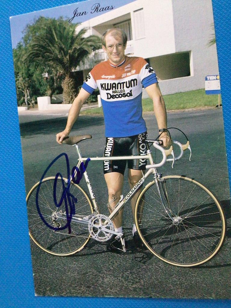 Wielerkaart 1984 team kwantum jan raas  signe, Verzenden, Zo goed als nieuw