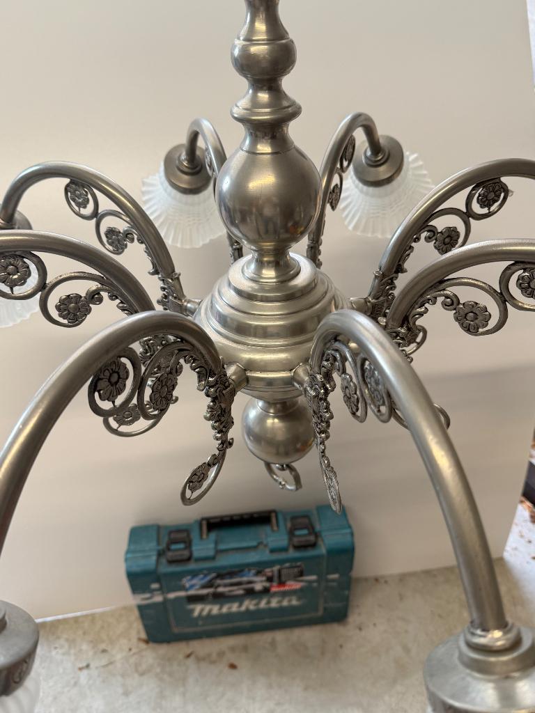 Vintage tinnen luster, Ophalen