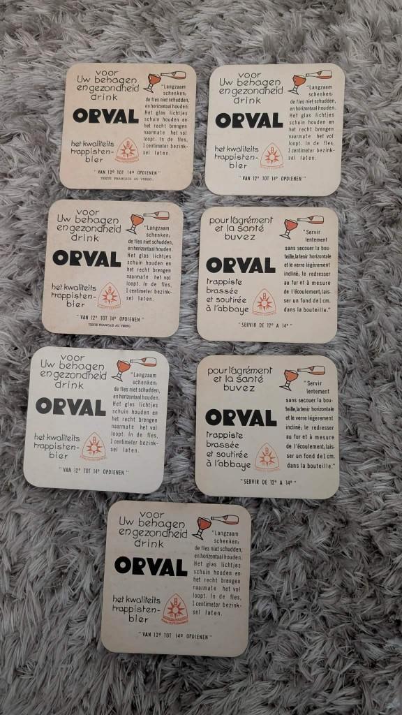 Sous-bocks vintage Orval – Lot de 7, Collections, Marques de bière, Utilisé, Sous-bock, Autres marques, Enlèvement ou Envoi