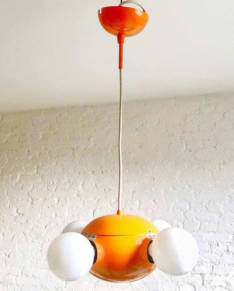 Space Age Sputnik hanglamp, Ophalen, Gebruikt, Metaal