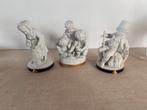 Set van 3 porseleinen  beeldjes Meissen unter weiss bach, Ophalen