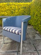 2x Blauwe kuipstoel / terrasstoel met armleuningen, Jardin & Terrasse, Enlèvement