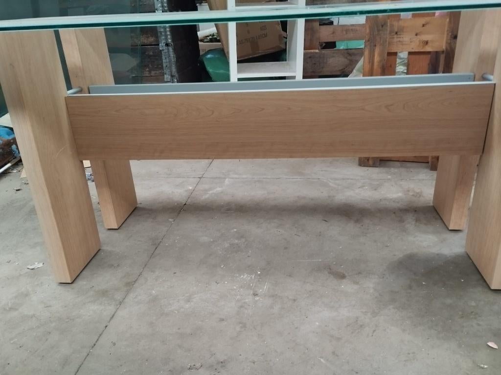 eettafel met glas, Ophalen, Vijf personen of meer, 150 tot 200 cm, Rechthoekig