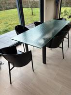 table vintage avec 6 chaises Costes, Maison & Meubles, Enlèvement, Utilisé, Corbusier, 4 à 6 chaises