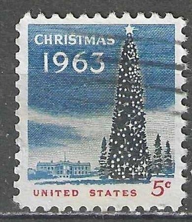 États-Unis 1963 - Yvert 755 - Noël - La Maison Blanche (ST), Timbres & Monnaies, Timbres | Amérique, Affranchi, Envoi