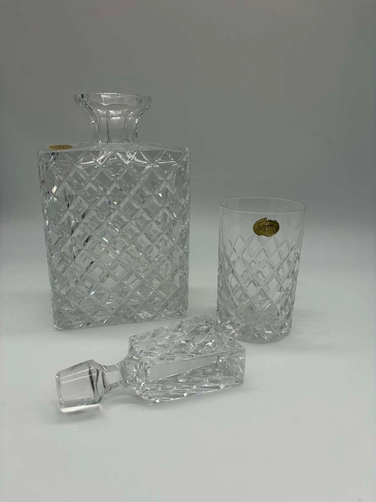 Bohemen crystal karaf + glas, Antiek en Kunst, Antiek | Glaswerk en Kristal, Ophalen