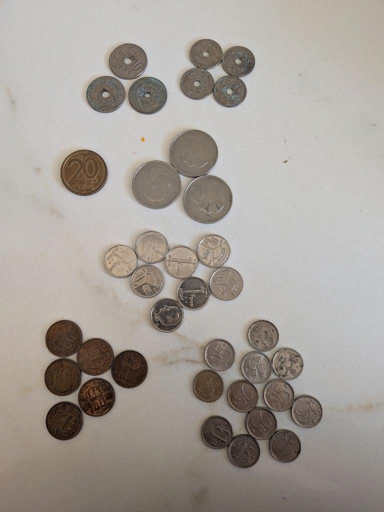 Belgische munten met gaatje ( 100 jaar ) + anderen, Postzegels en Munten, Munten | België, Ophalen of Verzenden, Losse munt