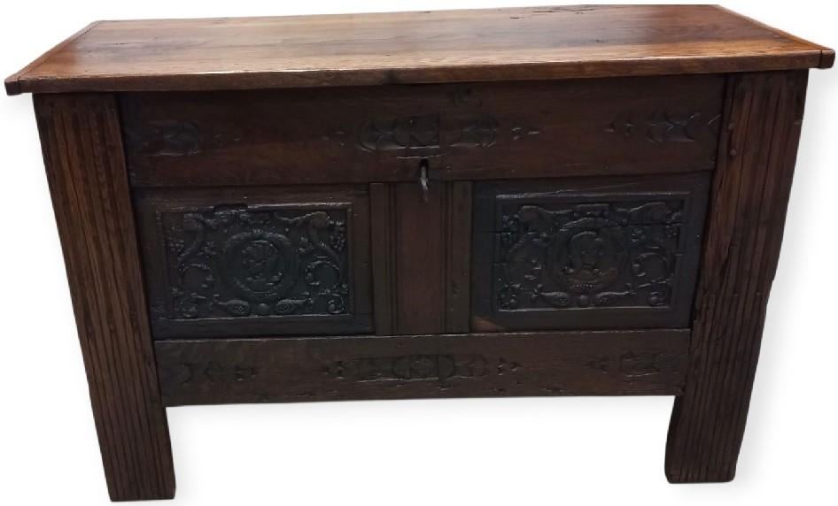 eiken koffer met valdeur, Ophalen