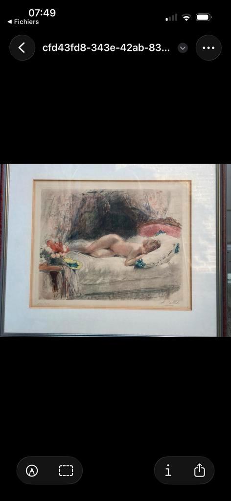 Antoine Calbet "Réveil" Eau-forte en couleur, Antiquités & Art, Art | Eaux-fortes & Gravures, Enlèvement ou Envoi