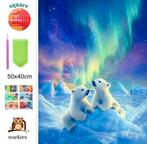 nr 18 Diamond Painting ijsberen 50x40cm (vierkant), Hobby en Vrije tijd, Ophalen of Verzenden, Nieuw, Knutselwerk