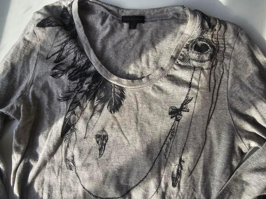 Heel mooi origineel tshirt lange mouwen + fijne kettinkjes, Kinderen en Baby's, Kinderkleding | Maat 164, Verzenden, Mer du Nord
