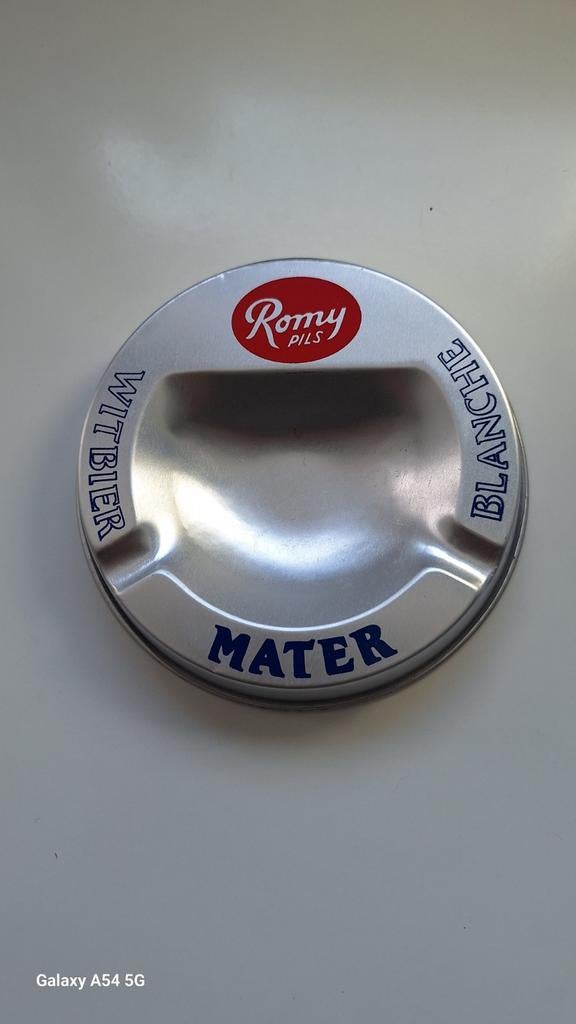 Blikken asbak romy pils, Verzamelen, Ophalen of Verzenden