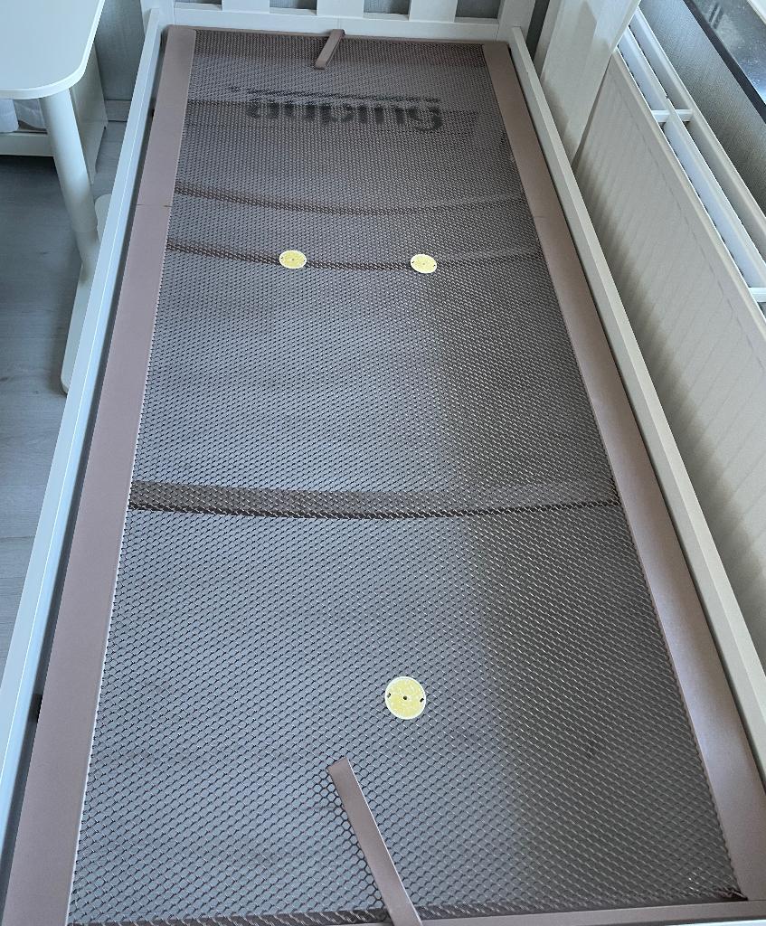 Eenpersoonsbed + Auping spiraalbodem 90x200 (manueel), Ophalen, 90 cm, Eenpersoons, Zo goed als nieuw