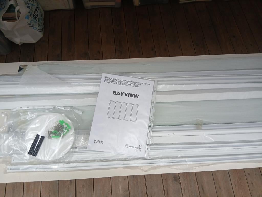 Verrière  interieur transparente blanche. H1.30_ l 1.50, Ophalen, Nieuw