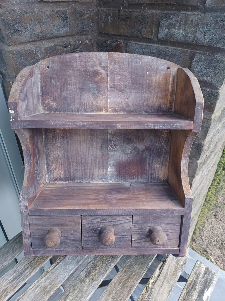 Houten wandkastje rustiek, Ophalen