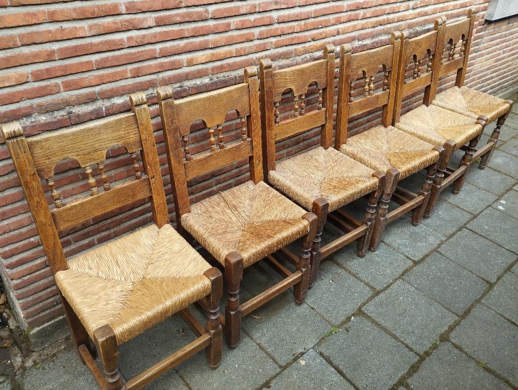 Set van 6 stoelen, Ophalen, Hout, Eén