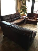 lederen salon/zetels, Ophalen, Gebruikt, Driepersoons, Leer