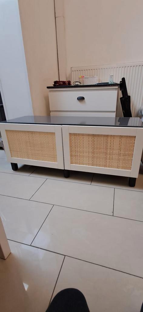 Meuble TV BESTA noir, Maison & Meubles, Mobilier complet, Enlèvement