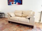 Gratis Lederen 2-zit sofa + 2 lederen kussens, Moins de 75 cm, Enlèvement, Utilisé, Deux personnes
