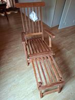 Lounge ligzetel ligbed in teak hout, Tuin en Terras, Ophalen, Zo goed als nieuw, Teakhout, Inklapbaar