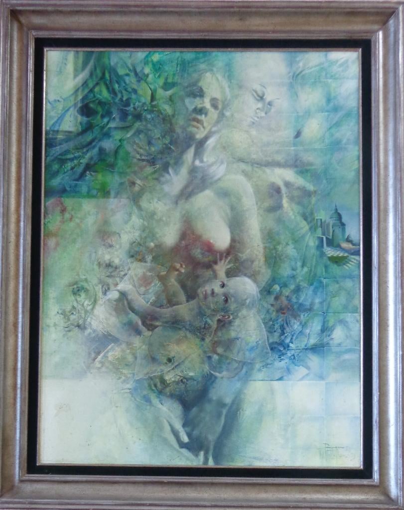 ROGER VAN BELLEGHEM / MOEDER / OLIEVERF / 127x102cm / KADER, Ophalen