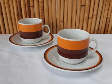 2 vintage kopjes en schotels 1970 Schumann Bavaria porselein beschikbaar voor biedingen