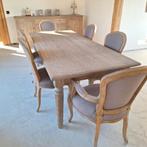 Mooie landelijke eetplaats in vergrijsde eik, Huis en Inrichting, Ophalen, Zo goed als nieuw, Landelijk, 4 tot 6 stoelen
