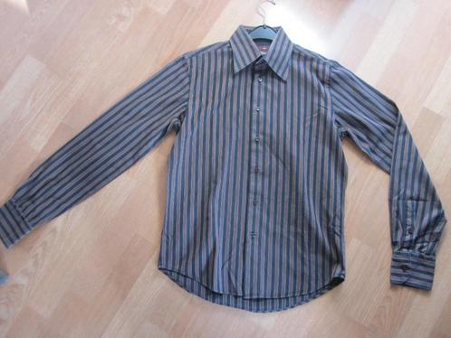 zwart-brons hemd met lange mouwen, Kleding | Heren, Overhemden, Zo goed als nieuw, Zwart, Ophalen of Verzenden